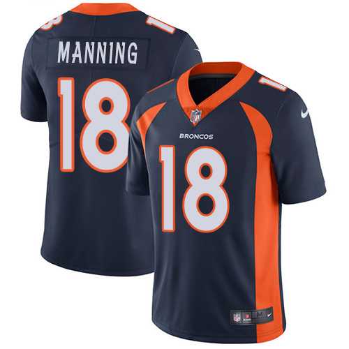 Nike Denver Broncos #18 Peyton Manning Navy Blue Alternate NFL Vapor Untouchable Limited Jersey,We sell and wholesale Nike Denver Broncos #18 Peyton Manning Navy Blue Alternate NFL Vapor Untouchable Limited Jersey on line form chian!